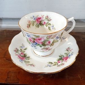 Royal Albert Moss Rose Bone China Tea Cup & Saucer